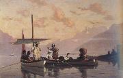 Francois Bocion The Artist with His Family Fishing at the Lake of Geneva (nn02) USA oil painting artist